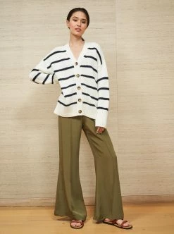 LLC21707_CREAM/NAVY Marina Cardigan Knitwear