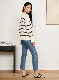 LLC21524_ CREAM/NAVY Monogram Marina Sweater