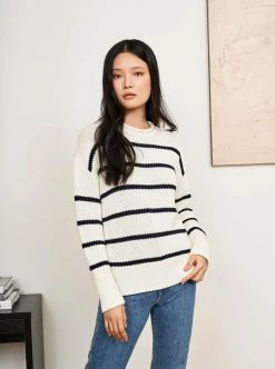 LLC21524_ CREAM/NAVY Monogram Marina Sweater