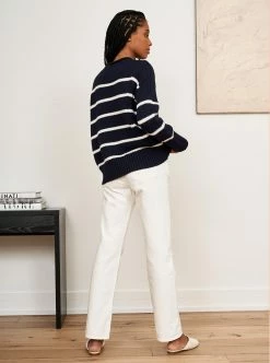 LLC21524_ NAVY/CREAM Monogram Marina Sweater