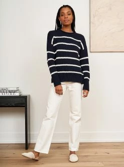 LLC21524_ NAVY/CREAM Monogram Marina Sweater