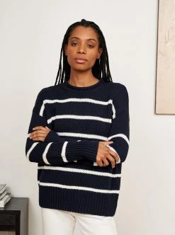 LLC21524_ NAVY/CREAM Monogram Marina Sweater