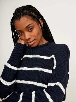 LLC21524_ NAVY/CREAM Monogram Marina Sweater