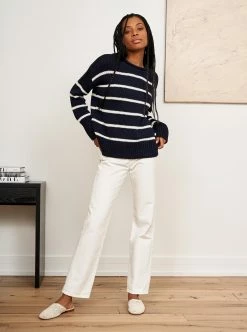 LLC21524_ NAVY/CREAM Monogram Marina Sweater