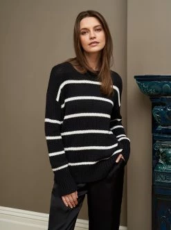 LLC21524_BLACK/CREAM Marina Sweater Monogram 20 LLC21524_BLACK/CREAM Marina Sweater Monogram