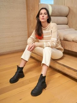 LLC21524_CAMEL/CREAM Marina Sweater