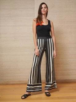 LLC14091_BLACK/IVORY Mia Pant