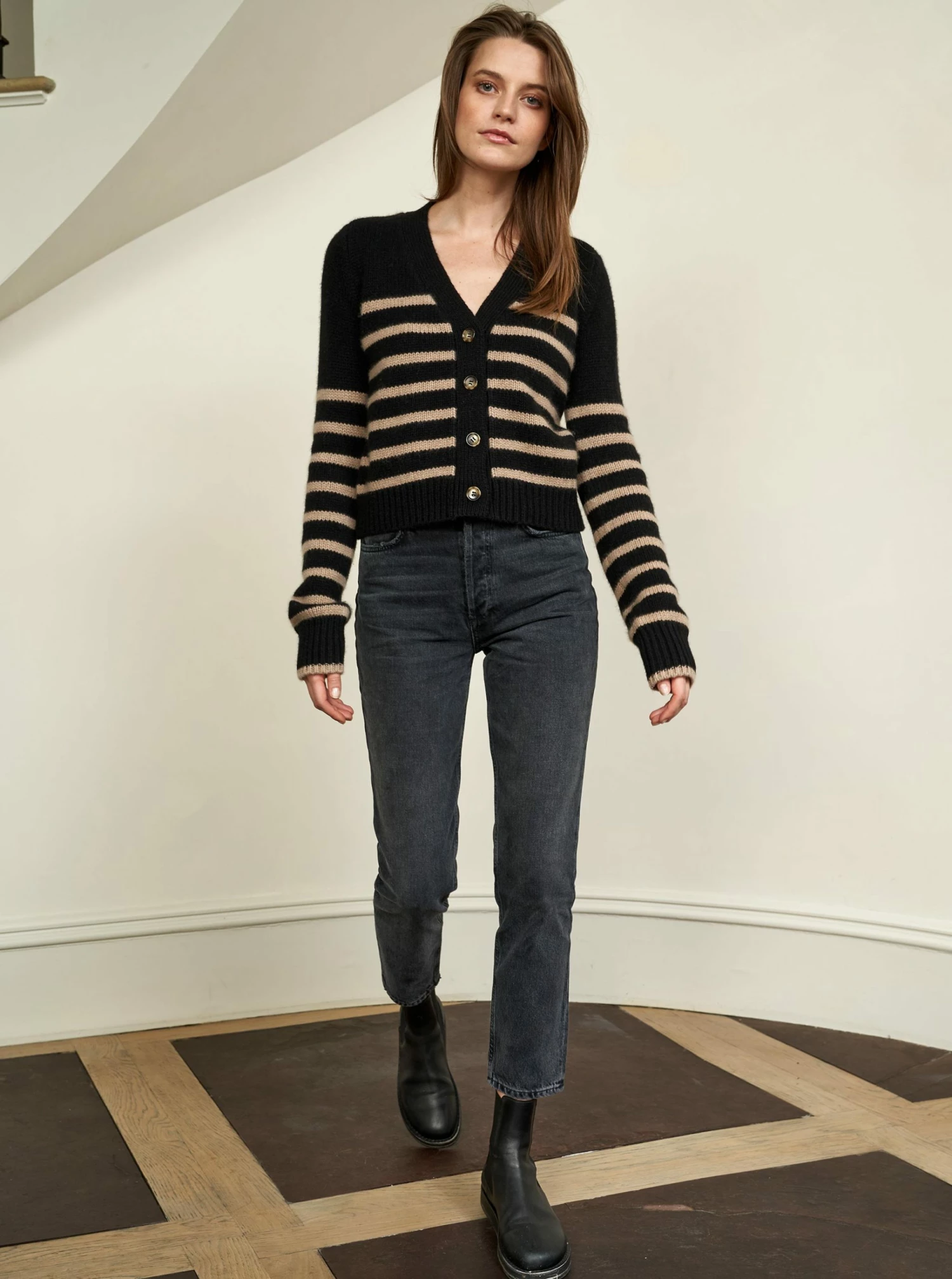 LLC21243_BLACK/TAN Monogram Mini Marin Cardigan 5 LLC21243_BLACK/TAN Monogram Mini Marin Cardigan