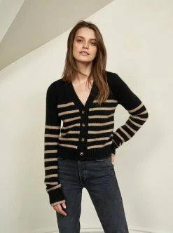 LLC21243_BLACK/TAN Monogram Mini Marin Cardigan