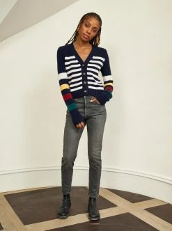 LLC21629_NAVY/CREAM/HUNTER/BURGUNDY/YELLOW Mini Marin Cardigan Monogram