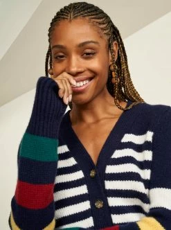 LLC21629_NAVY/CREAM/HUNTER/BURGUNDY/YELLOW Mini Marin Cardigan Monogram