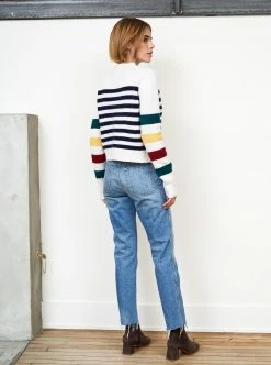 LLC21629_CREAM/NAVY/HUNTER/BURGUNDY/YELLOW Mini Marin Cardigan Monogram