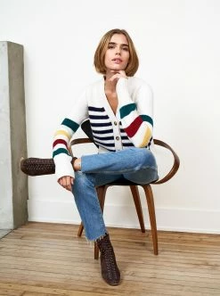 LLC21629_CREAM/NAVY/HUNTER/BURGUNDY/YELLOW Mini Marin Cardigan Monogram