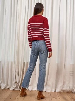 LLC21123_BURGUNDY/LIGHT BLUE Mini Marin Sweater
