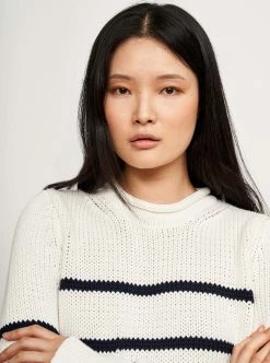 LLC21618_CREAM/NAVY Monogram Mini Marina Sweater