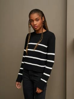 LLC21618_BLACK / CREAM Mini Marina Sweater