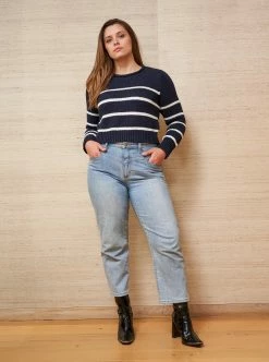 LLC21618_NAVY/CREAM Mini Marina Sweater
