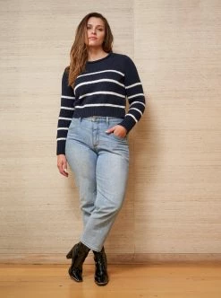 LLC21618_NAVY/CREAM Mini Marina Sweater