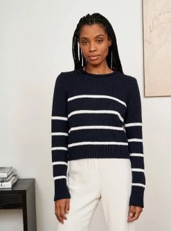 LLC21618_NAVY/CREAM Mini Marina Sweater
