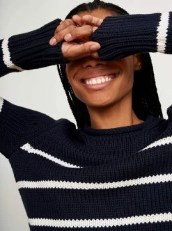 LLC21618_NAVY/CREAM Mini Marina Sweater