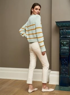 LLC21618_SEAFOAM / GOLD Monogram Mini Marina Sweater