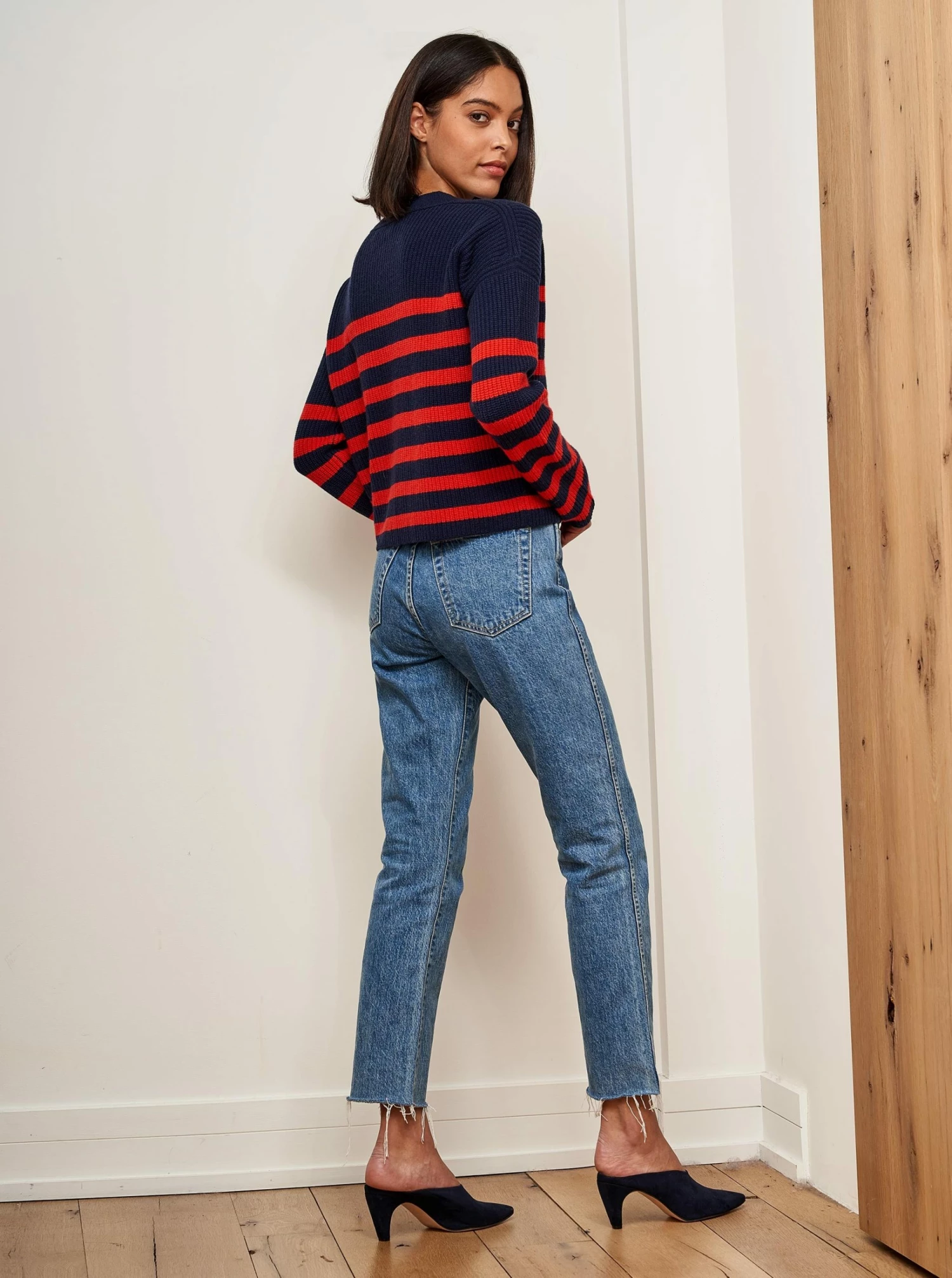 LLC21380_NAVY/ORANGEY RED Mini Striped Toujours Sweater Monogram 5 LLC21380_NAVY/ORANGEY RED Mini Striped Toujours Sweater Monogram