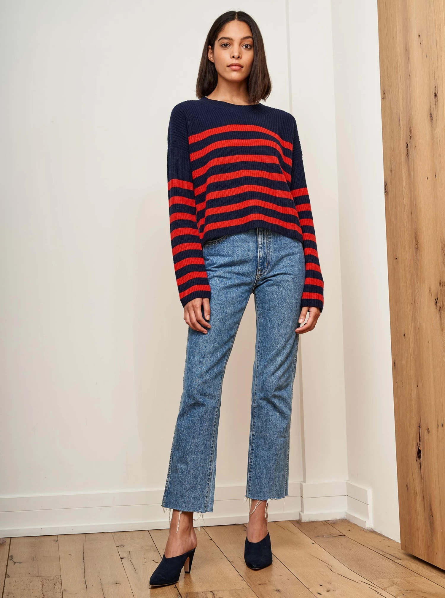 LLC21380_NAVY/ORANGEY RED Mini Striped Toujours Sweater Monogram 4 LLC21380_NAVY/ORANGEY RED Mini Striped Toujours Sweater Monogram