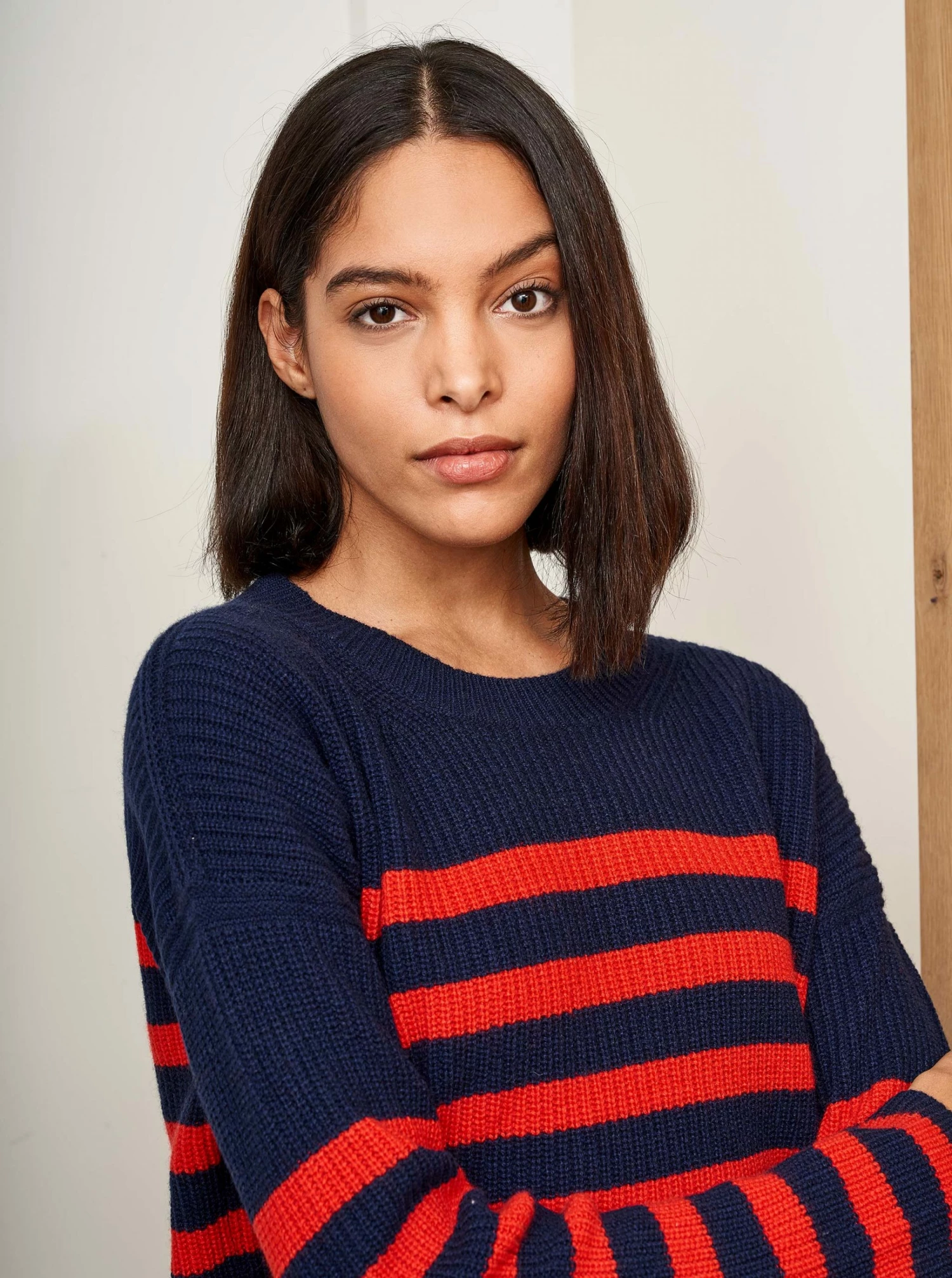 LLC21380_NAVY/ORANGEY RED Mini Striped Toujours Sweater Monogram 6 LLC21380_NAVY/ORANGEY RED Mini Striped Toujours Sweater Monogram