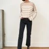 LLC21380_CAMEL/CREAM Mini Striped Toujours Sweater Monogram
