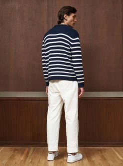 LLM21006 _NAVY/CREAM Mr. Marin Knitwear