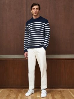 LLM21006 _NAVY/CREAM Mr. Marin Knitwear