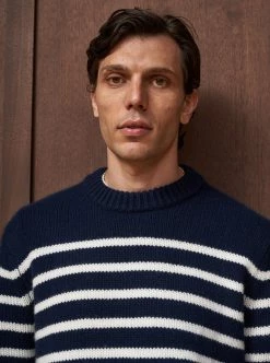 LLM21006 _NAVY/CREAM Mr. Marin Knitwear