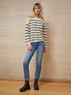 LLC21617_CREAM/BLACK Knitwear Nirvana Sweater