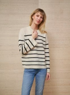 LLC21617_CREAM/BLACK Knitwear Nirvana Sweater