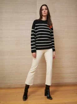 LLC21617_BLACK/CREAM Nirvana Sweater Knitwear