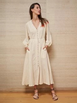 LLC13367_CREAM/BLACK Dresses Penelope Dress