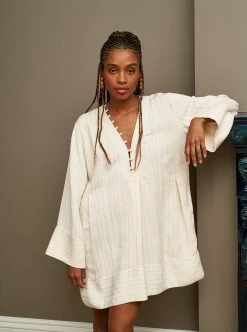 LLC13366_CREAM/BLACK Phoebe Dress