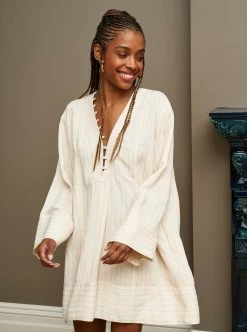 LLC13366_CREAM/BLACK Phoebe Dress