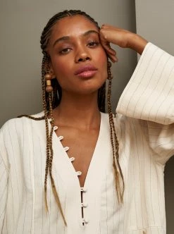 LLC13366_CREAM/BLACK Phoebe Dress