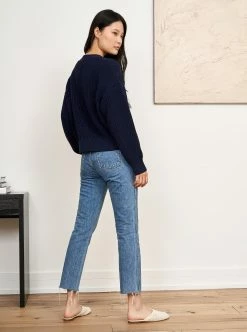 LLC21352_NAVY Knitwear Picnic Cardigan