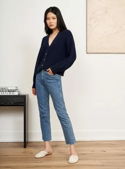 LLC21352_NAVY Knitwear Picnic Cardigan