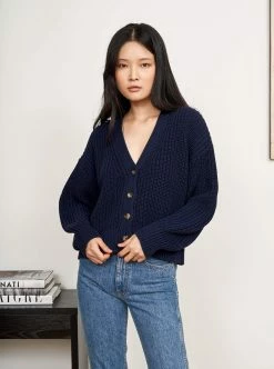 LLC21352_NAVY Knitwear Picnic Cardigan