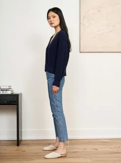 LLC21352_NAVY Knitwear Picnic Cardigan