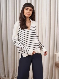 LLC21509_CREAM/NAVY Sailor Sweater