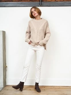 LLC21415_LIGHT TAN Knitwear Scotia Sweater
