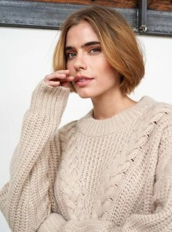 LLC21415_LIGHT TAN Knitwear Scotia Sweater