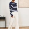 LLC21567_NAVY/CREAM Serge Sweater Knitwear