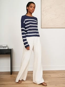 LLC21567_NAVY/CREAM Serge Sweater Knitwear