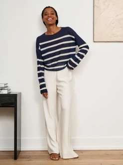 LLC21567_NAVY/CREAM Serge Sweater Knitwear