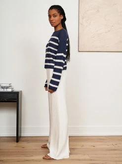 LLC21567_NAVY/CREAM Serge Sweater Knitwear